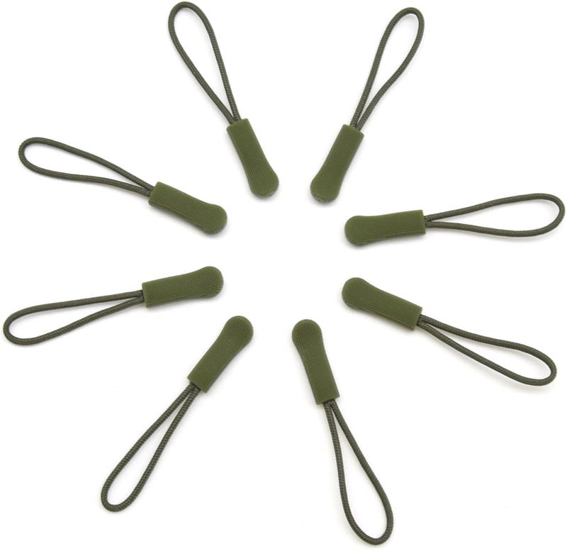Ruidee 50 Pieces Zipper Pulls Zipper Tabs Zipper Pull Cord Extender Replacement Zipper Pulls for Backpacks, Jackets, Luggage, Purses, Handbags（Military Green） - Image 4